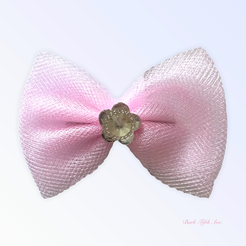 Tulle & Crystal Flower Barette