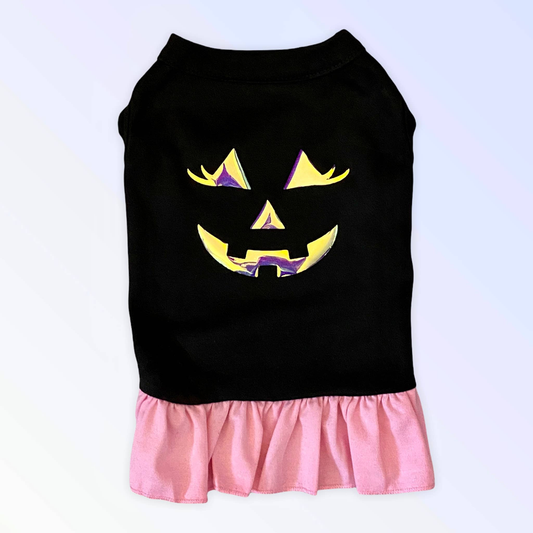 Iridescent Halloween Pumpkin Dog Dress or Tee